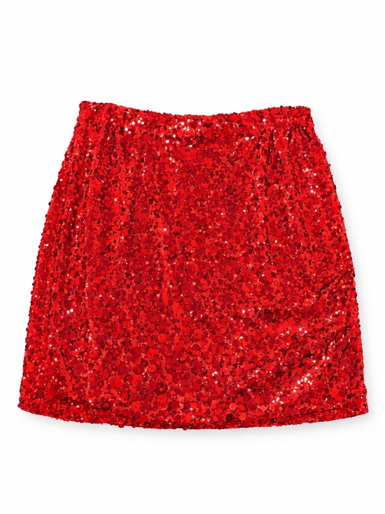 Love Dresses & Skirts - Love On A Hanger Red Sequin Mini Skirt Women’s Large Stretch Party Club Holiday